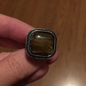 Chalcedony agate jade ring